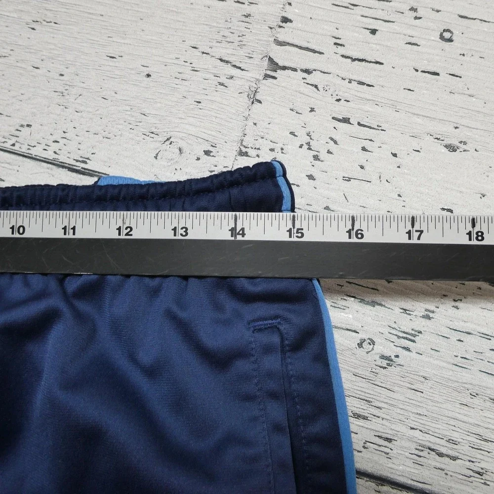 Starter‎ Track Pants Mens Medium Blue Knit Elastic Waist Zip Pocket Side Stripe
